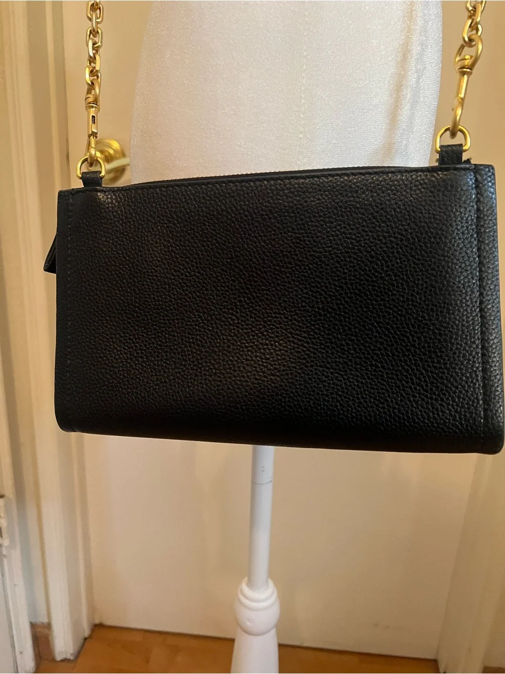 Tory Burch Black Leather Crossbody with Gold Hardware